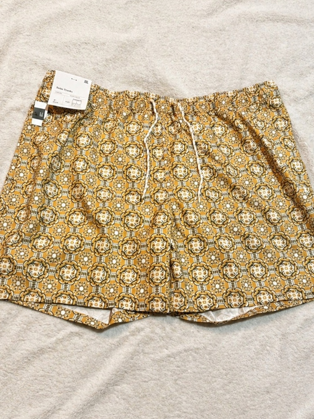 Goodfellow Men’a XL Swim Trunks 7” Inseam Geometric Print Beach Summer NWT